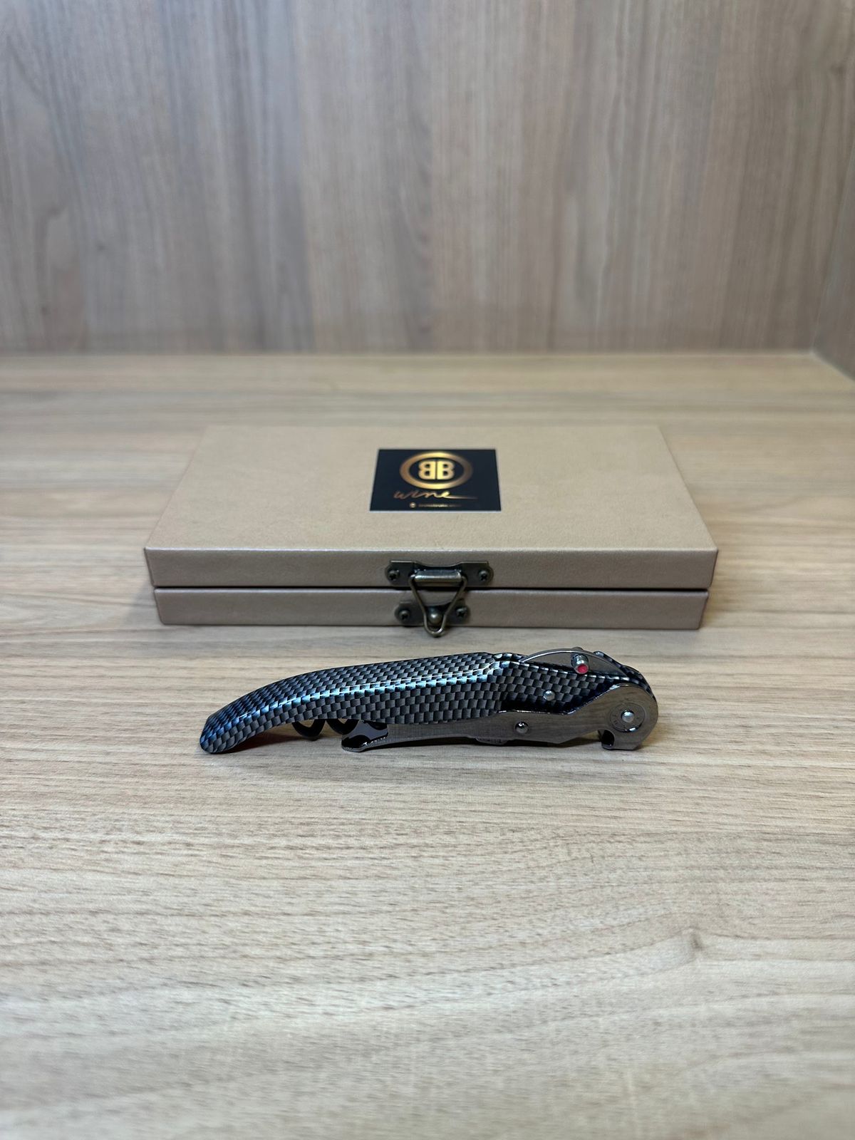 Saca Rolhas Pulltex Carbono dois Estágios com Caixa Luxo Exclusiva