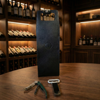 Kit Clássico 1 – Wine Bag Toscana Preta (1 Garrafa) + Saca-Rolhas Pulltex dois Estágios + Saca-Rolhas Lâminas Paralelas | Acessórios Premium para Vinhos